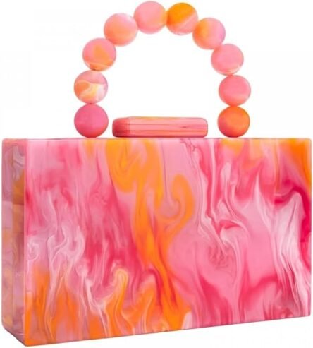 Gets Acrylic Clutch Purses for Women with Marbling Purs