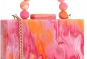 Gets Acrylic Clutch Purses for Women with Marbling Purs