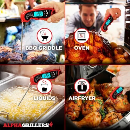 Alpha Grillers Instant Read Meat Thermometer for Cookin