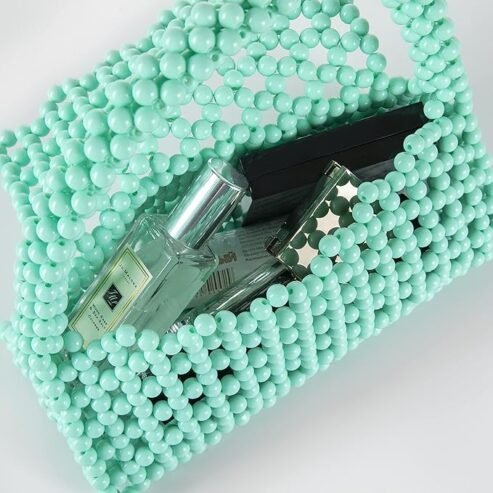 YUSHINY Candy Color Acrylic Beaded Hollow Handbag Even