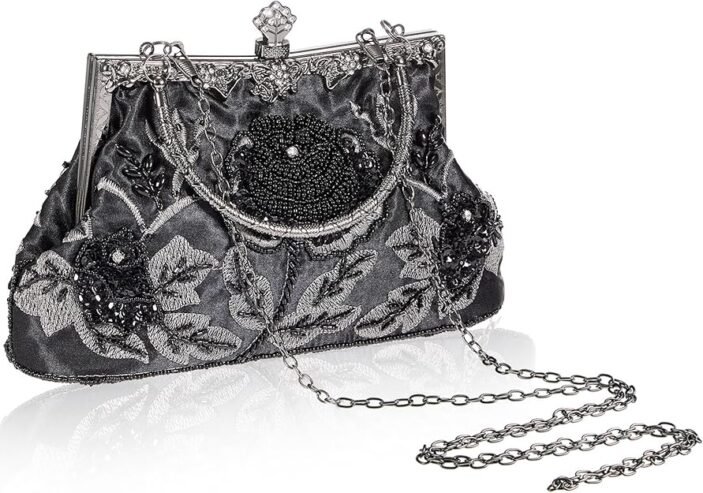 Women’s Vintage Embroidery Evening Bag Beaded Sequin C