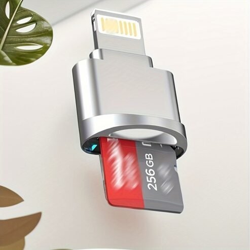 1pc Seamless iPhone/iPad Micro SD Card Reader – Plug-and-Pla